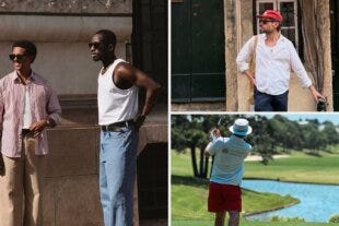 stylish men wearing red, white, and blue outfits appropriate for 4th of july