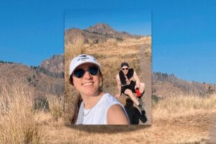 two people on a hike