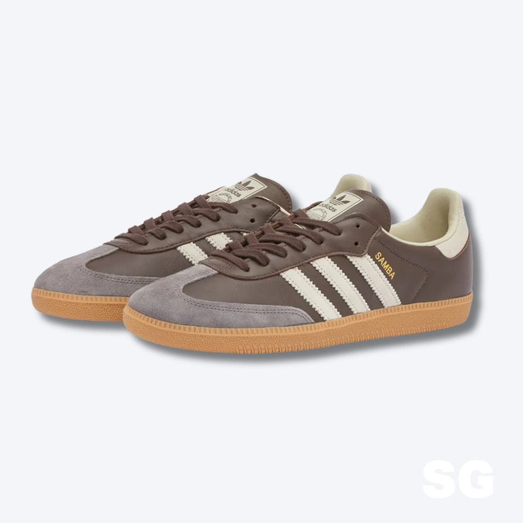 brown adidas samba sneakers
