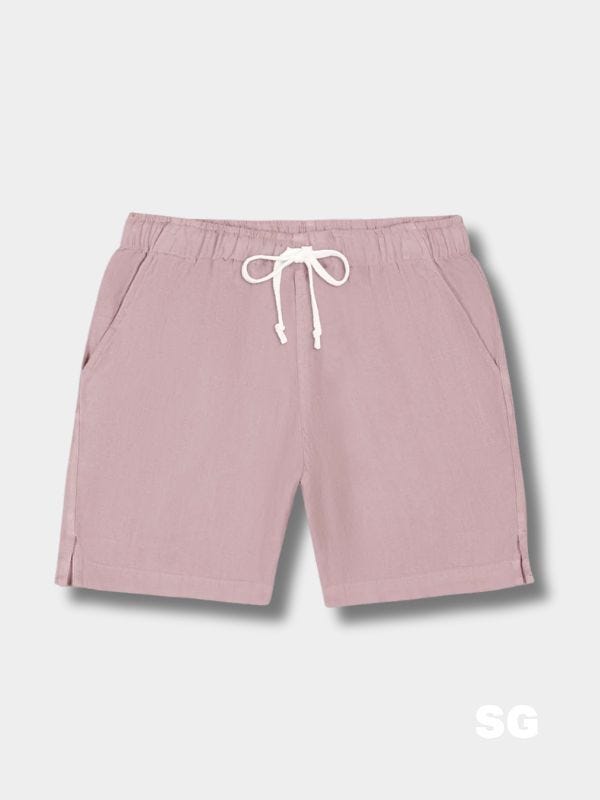 men's pink drawstring shorts