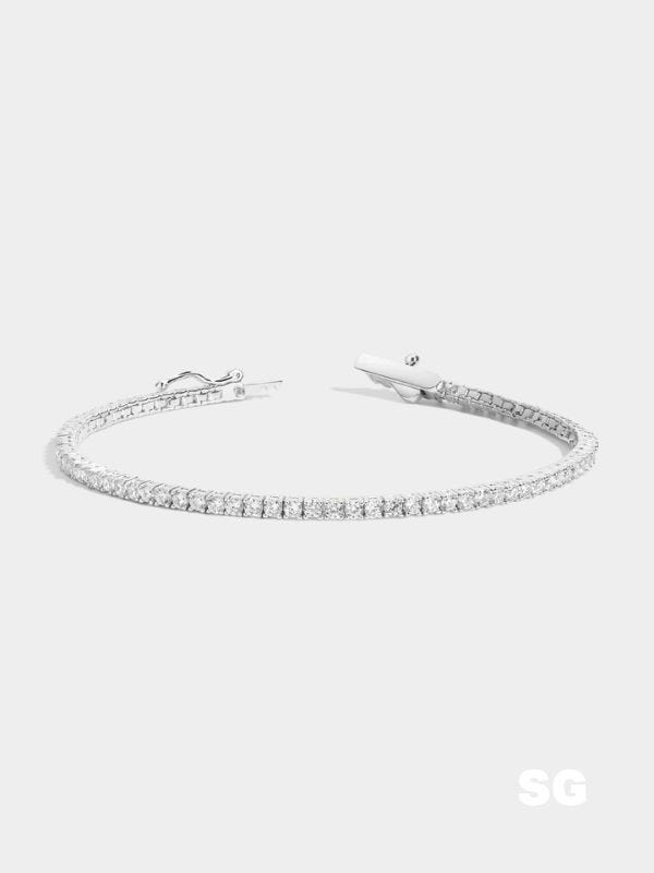 white sapphire tennis bracelet