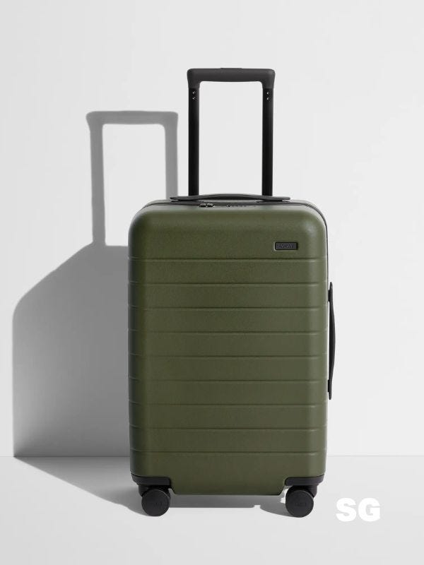 olive green carry-on hardcase suitcase
