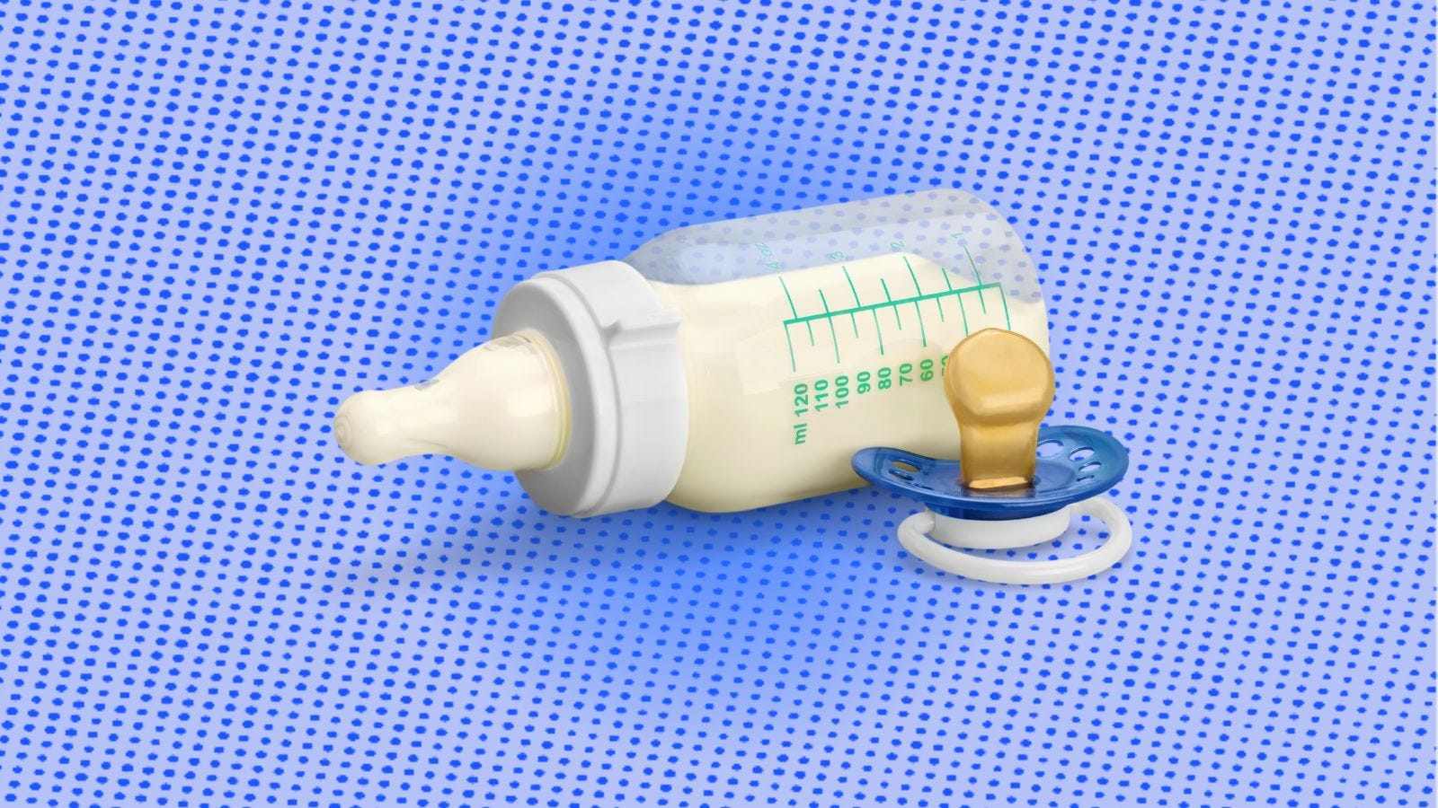 image of a baby bottle and pacifier for an essay on emotional maturity in men