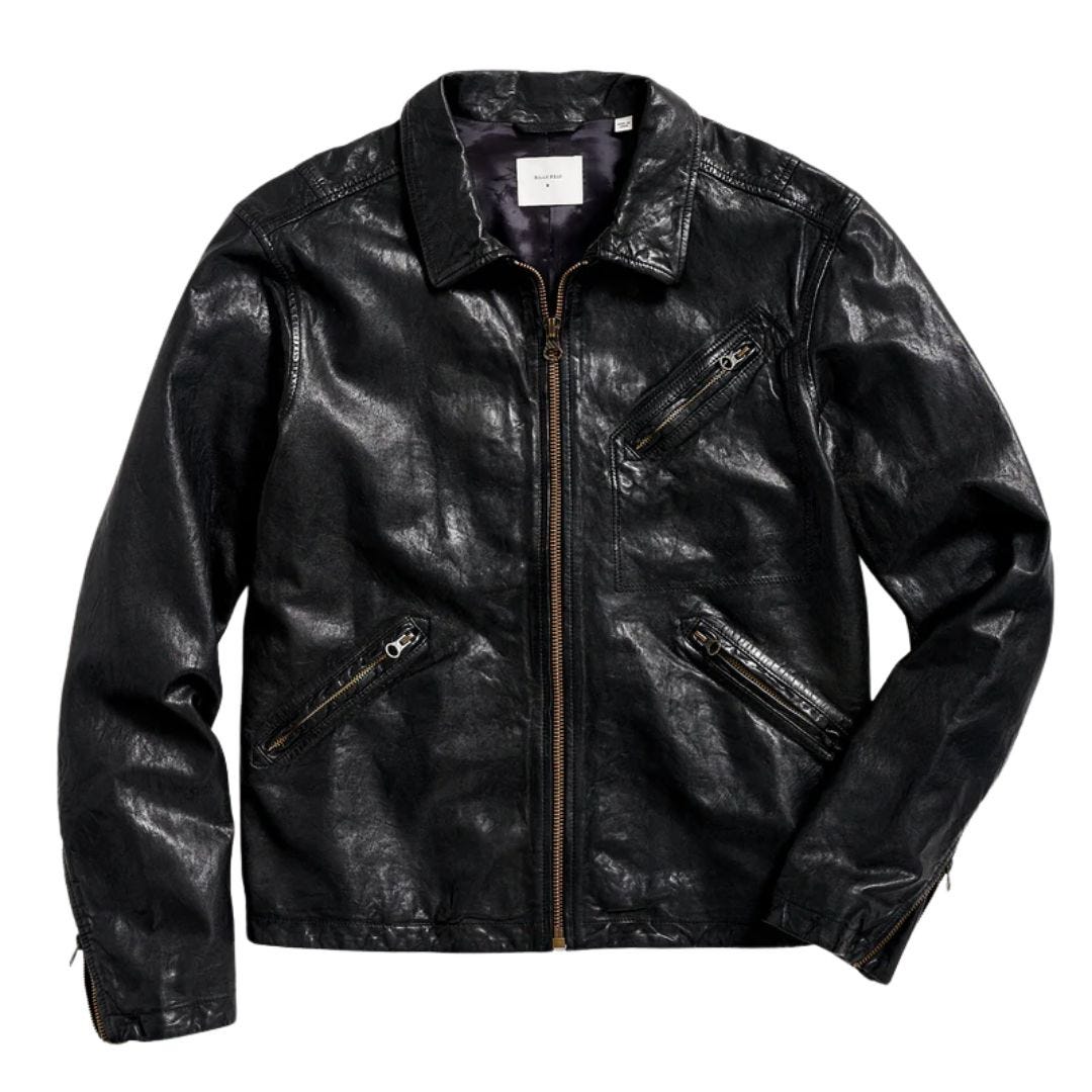 billy reid blake jacket in black leather