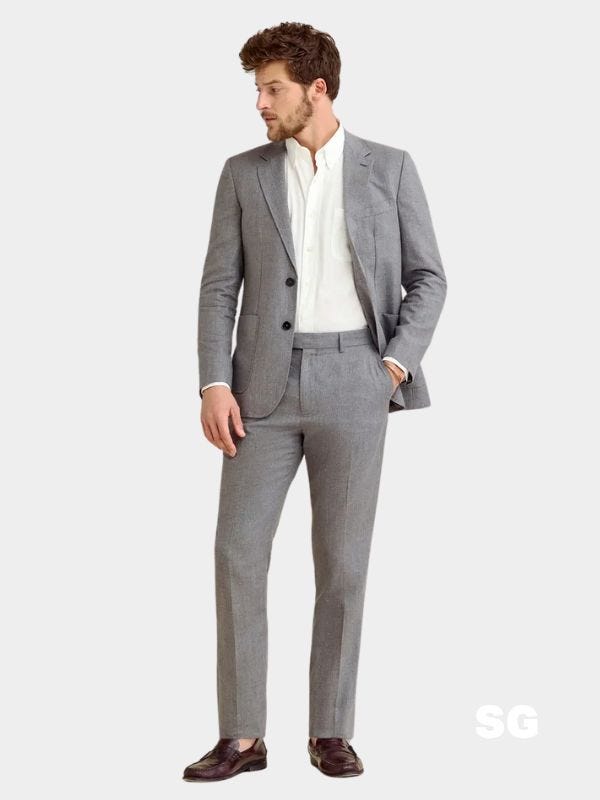summer wedding suit in grey