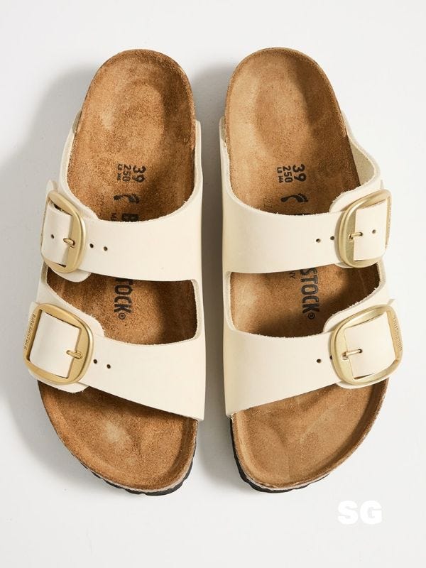 birkenstock arizona big buckle sandals in butter yellow