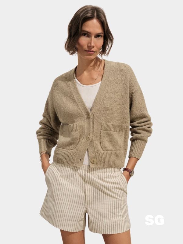 buck mason women's spring lightweight cardigan