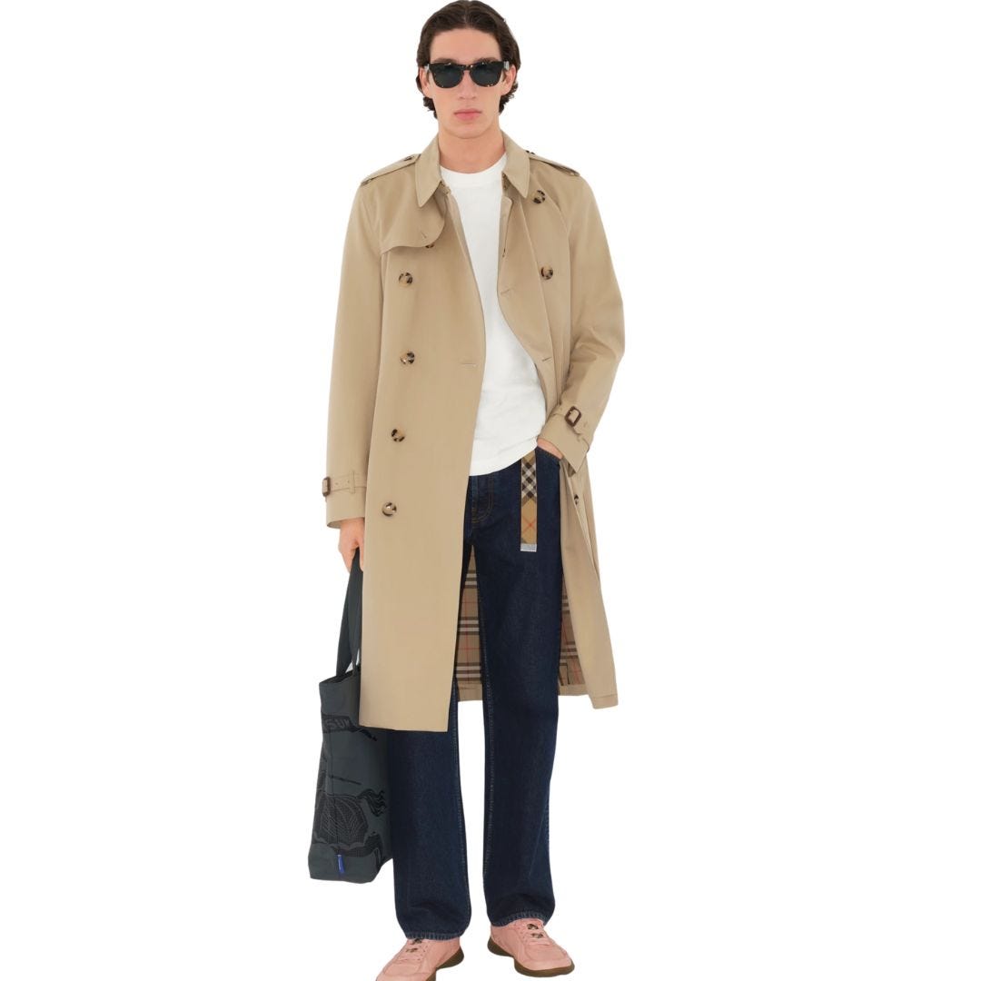 stylish man wearing a burberry trench coat