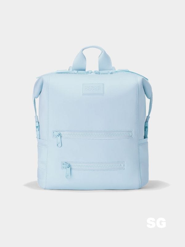 light blue diaper backpack
