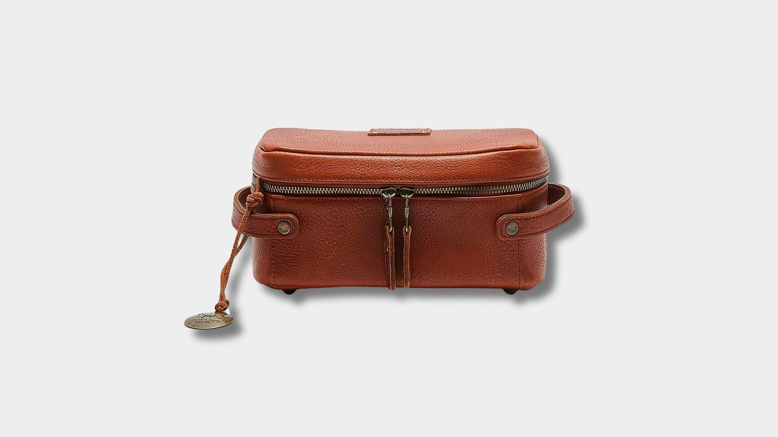 brown leather dopp kit