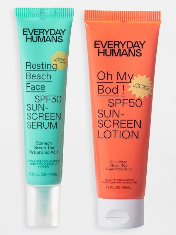 two bottles of sunscreen