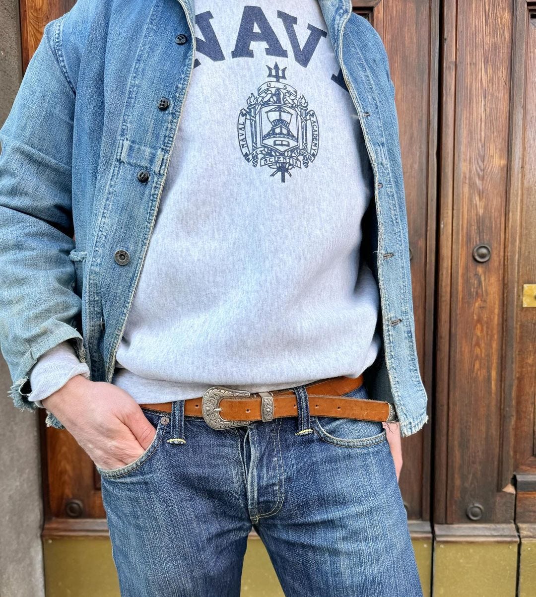 men's denim outfit details