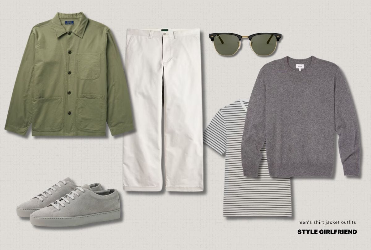 polo ralph lauren green overshirt mens outfit