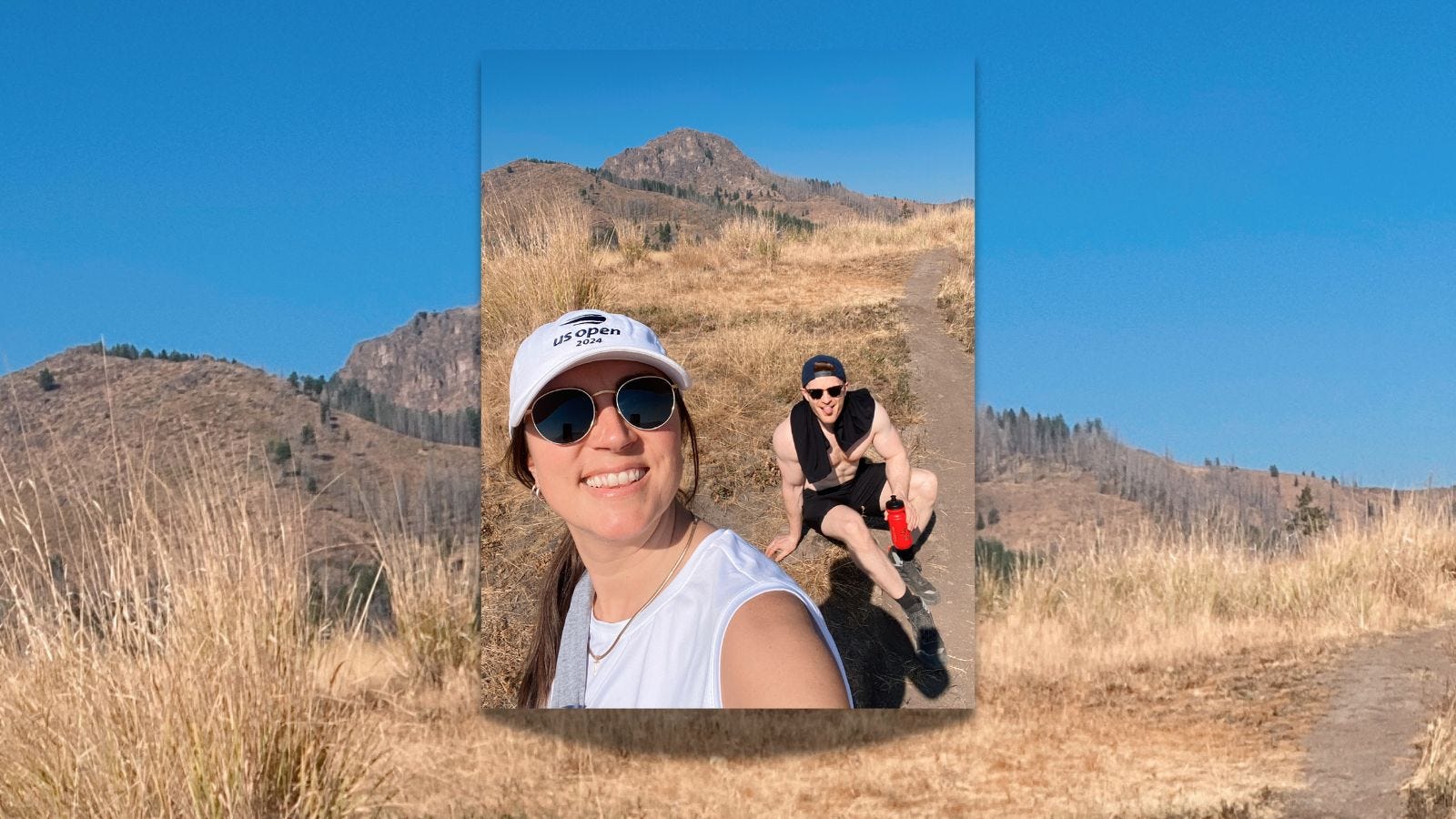 two people on a hike