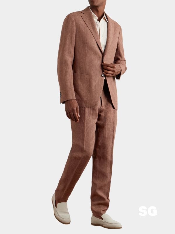 summer wedding suit in linen