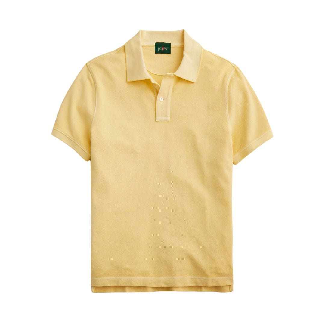 butter yellow j.crew pique polo shirt