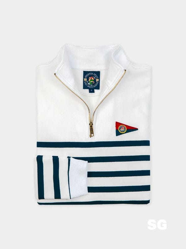 folded quarter zip sweatshirt