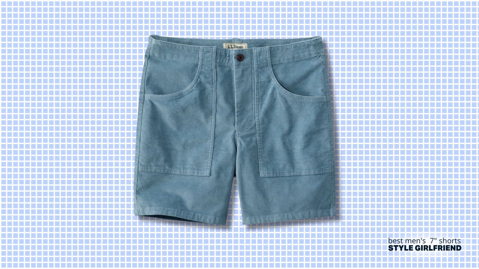 blue corduroy shorts