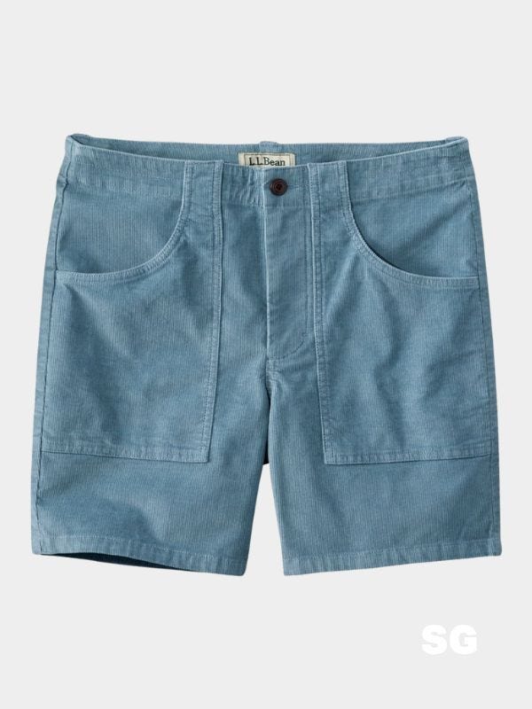 blue corduroy shorts with front pockets