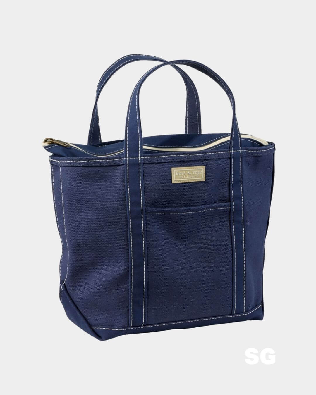 navy boat and tote bag
