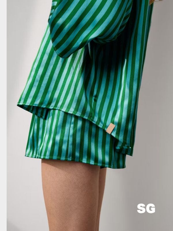 lunya striped silk shorts set
