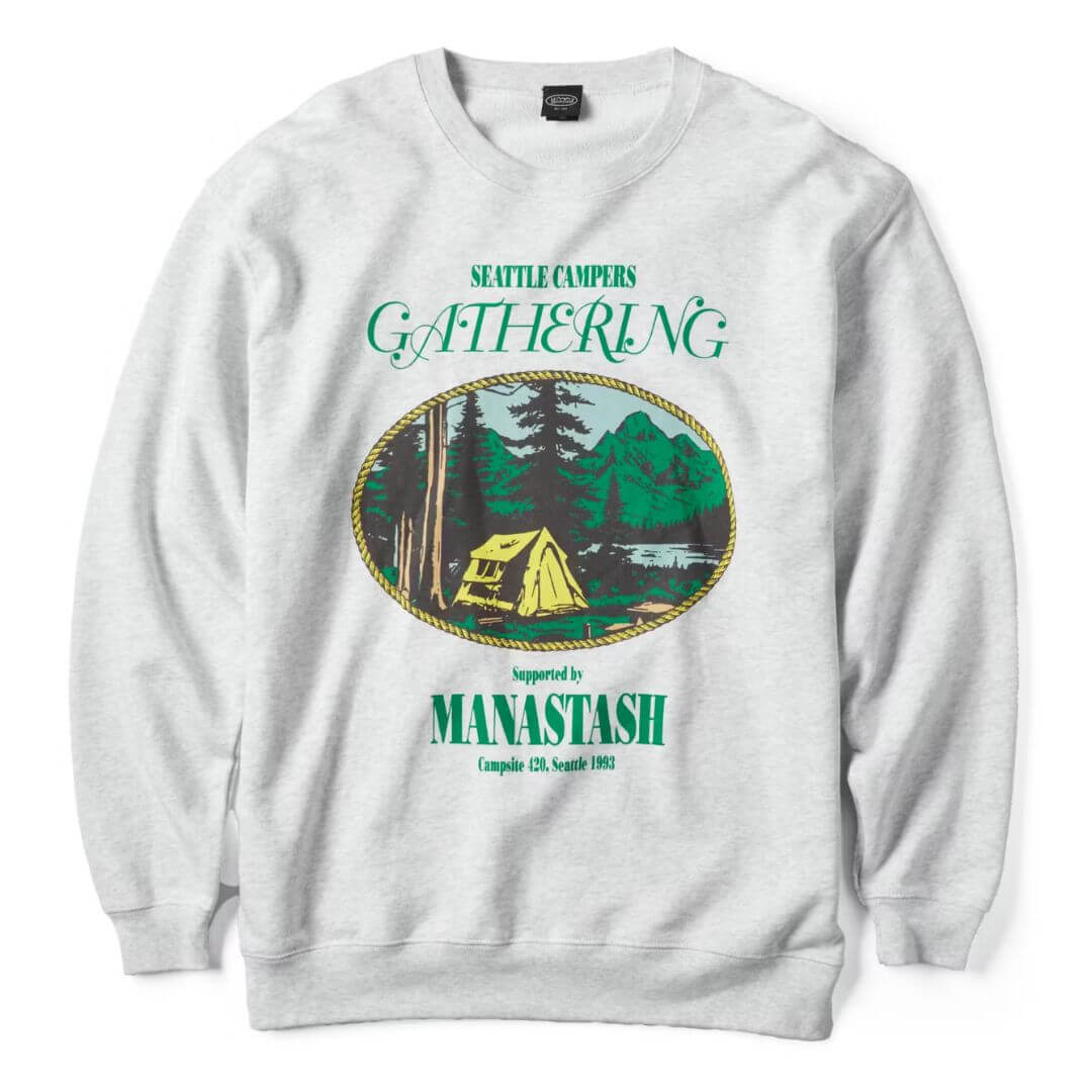 manastash grey crewneck sweatshirt