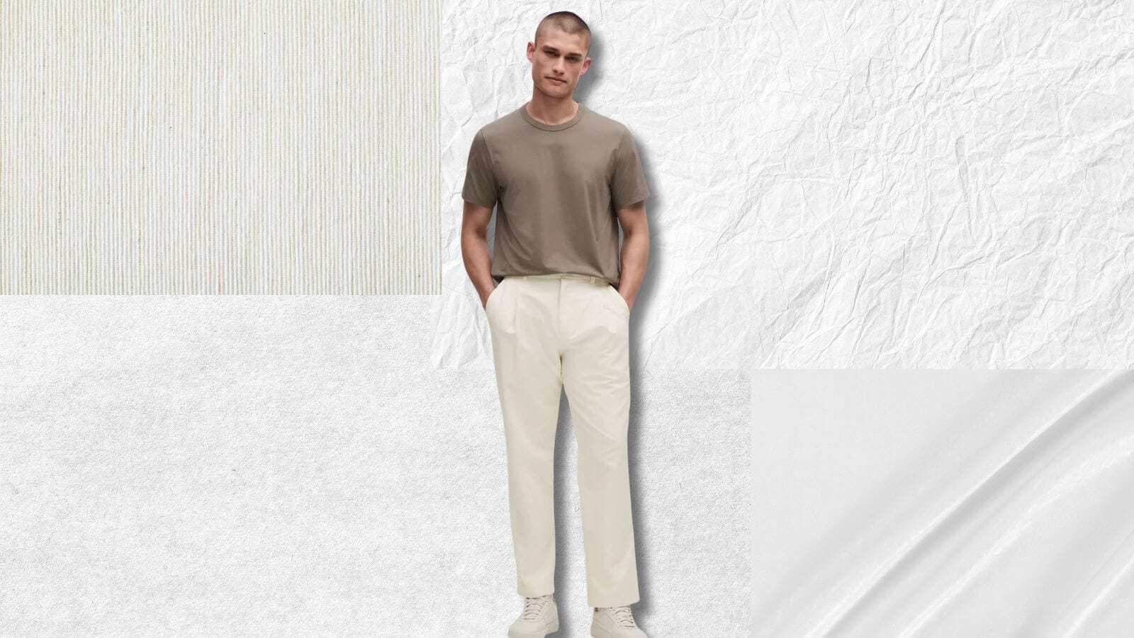 feature on men's white pants