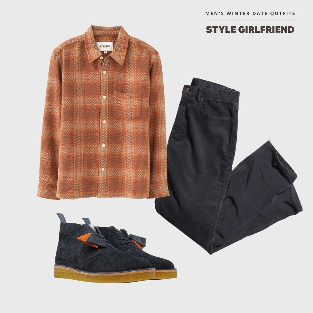 men's date night outfit for winter