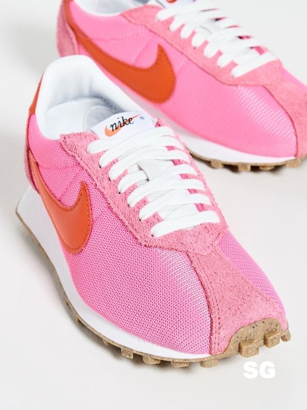 red and pink nike sneakers