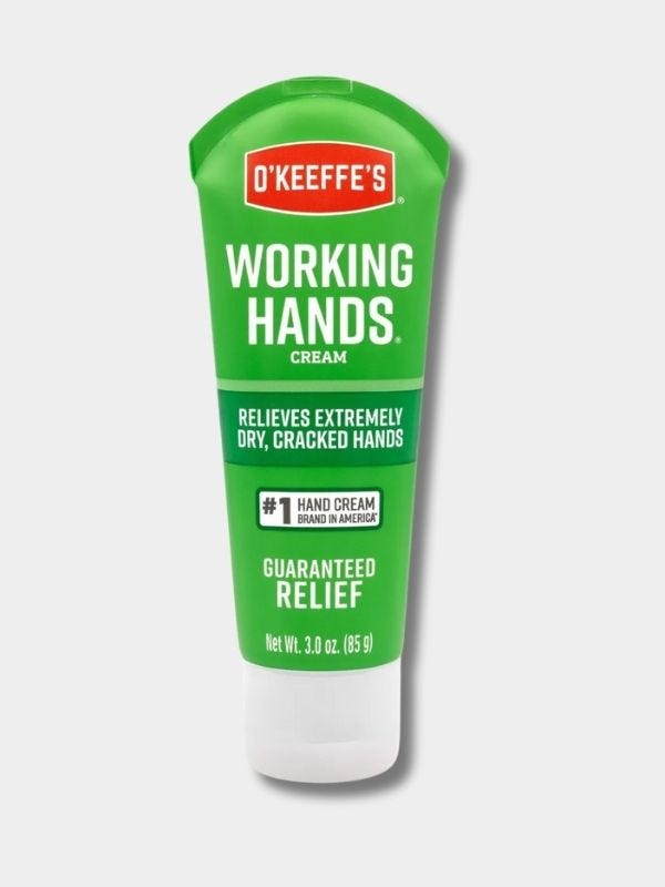hand cream in a bright green bottle