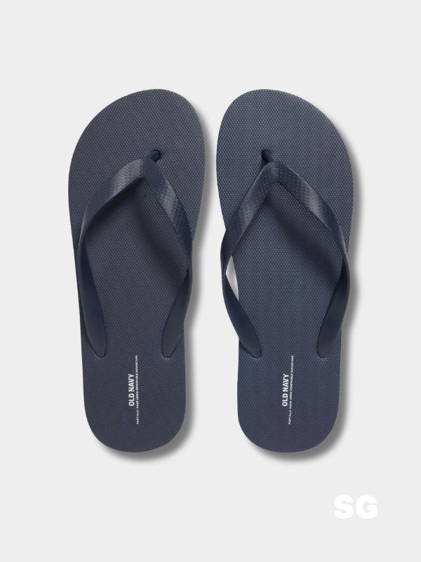navy flip flops