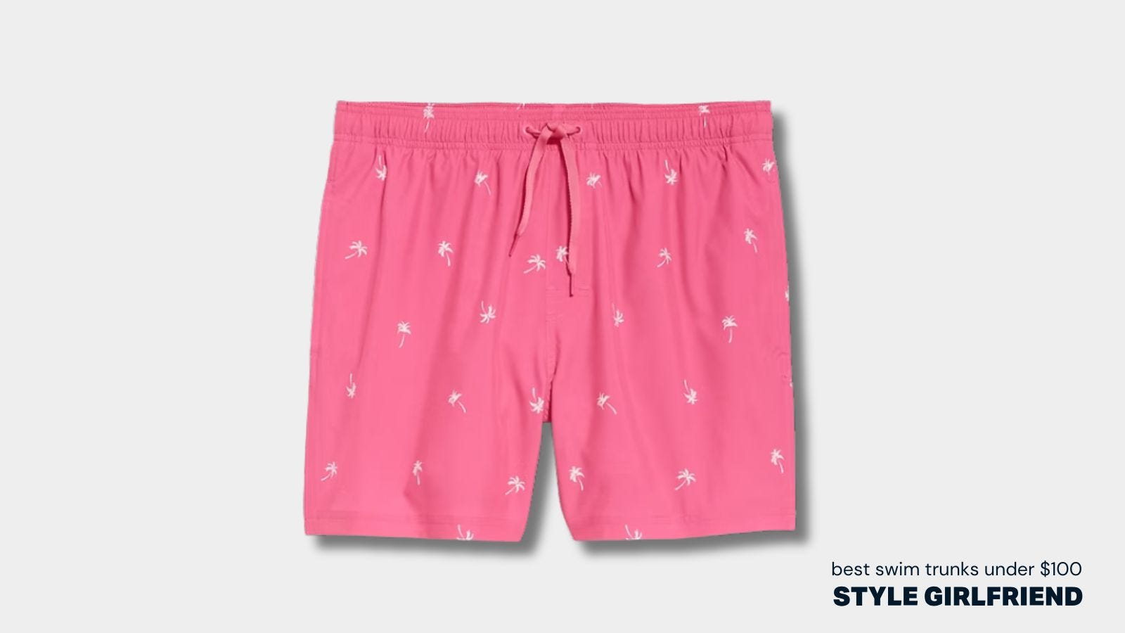 old navy pink palm tree swim trunks