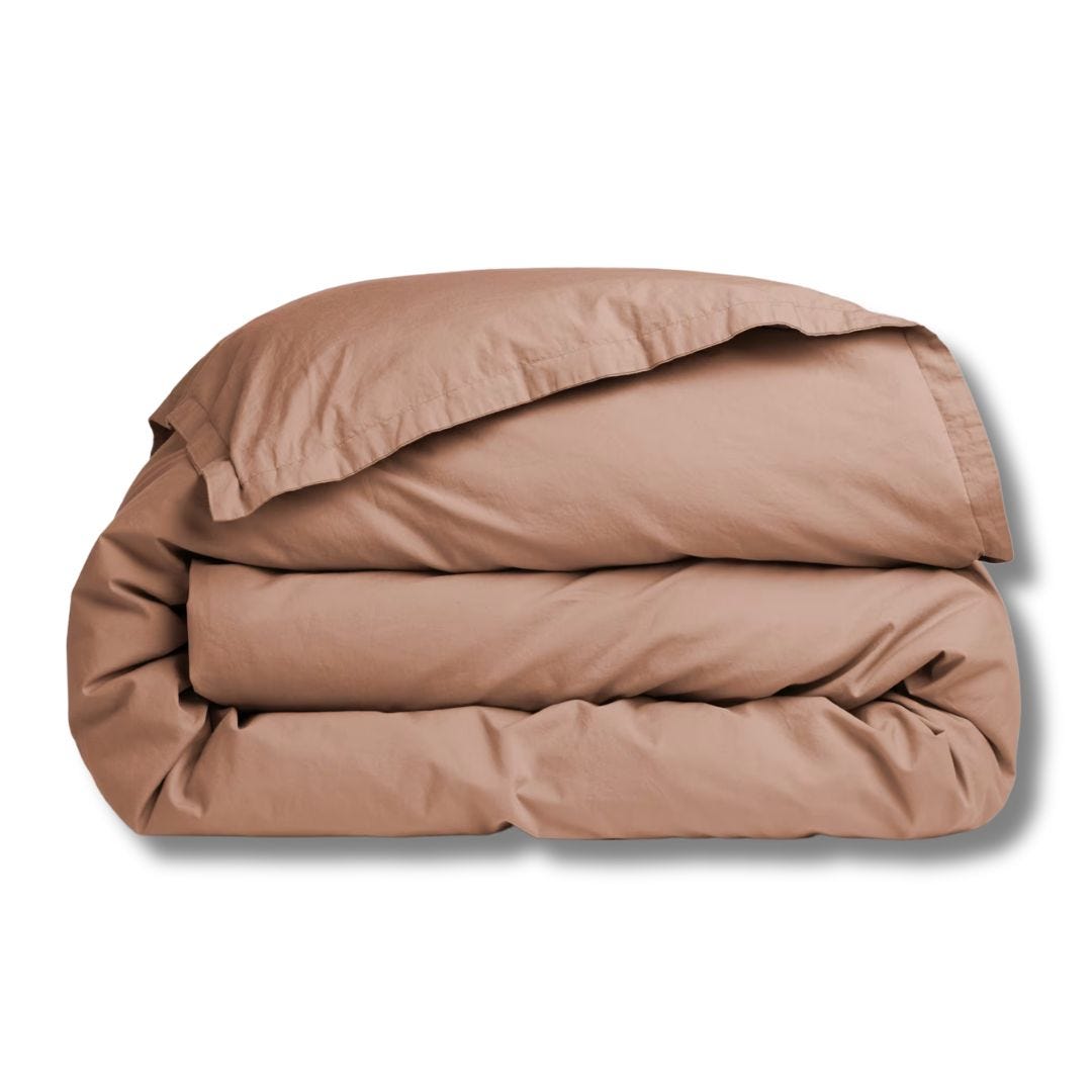 parachute home percale duvet cover in adobe