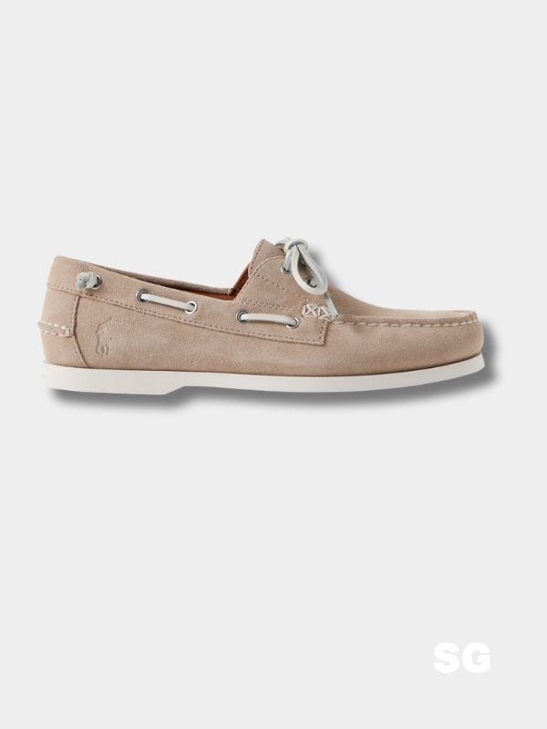 light suede boat shoe