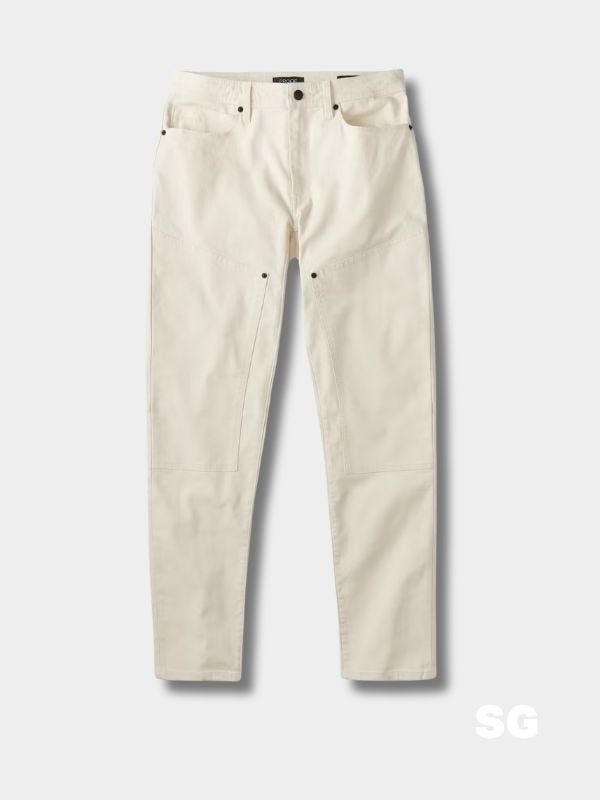 mens' workwear pants in off-white