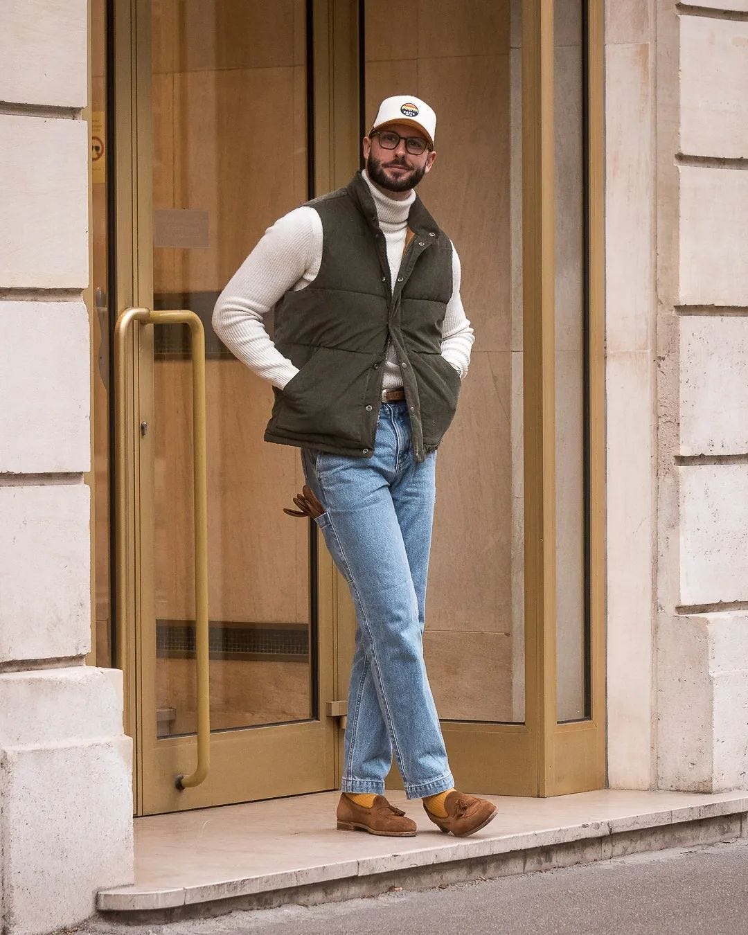 mens jeans outfit with loafers