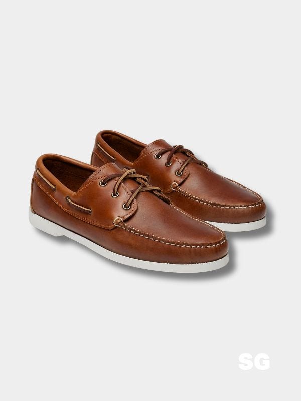 brown leather boat shoes