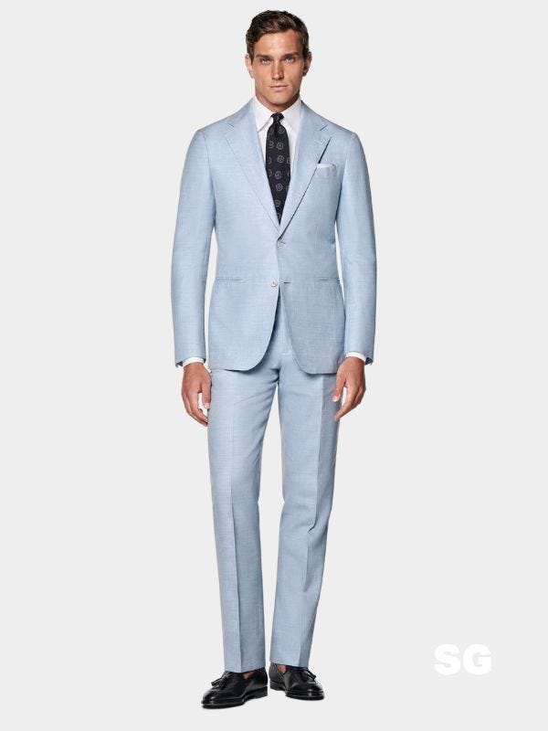 light blue summer wedding suit