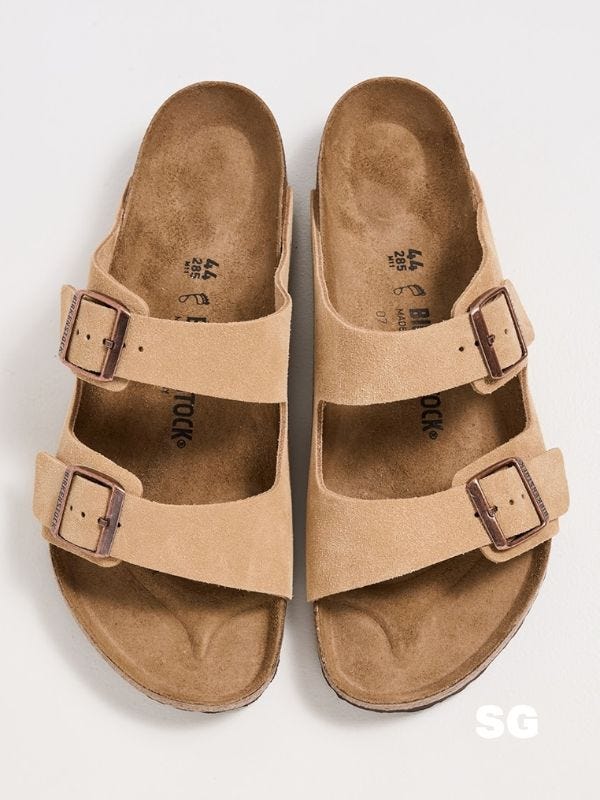 birkenstock arizona sandal in latte cream