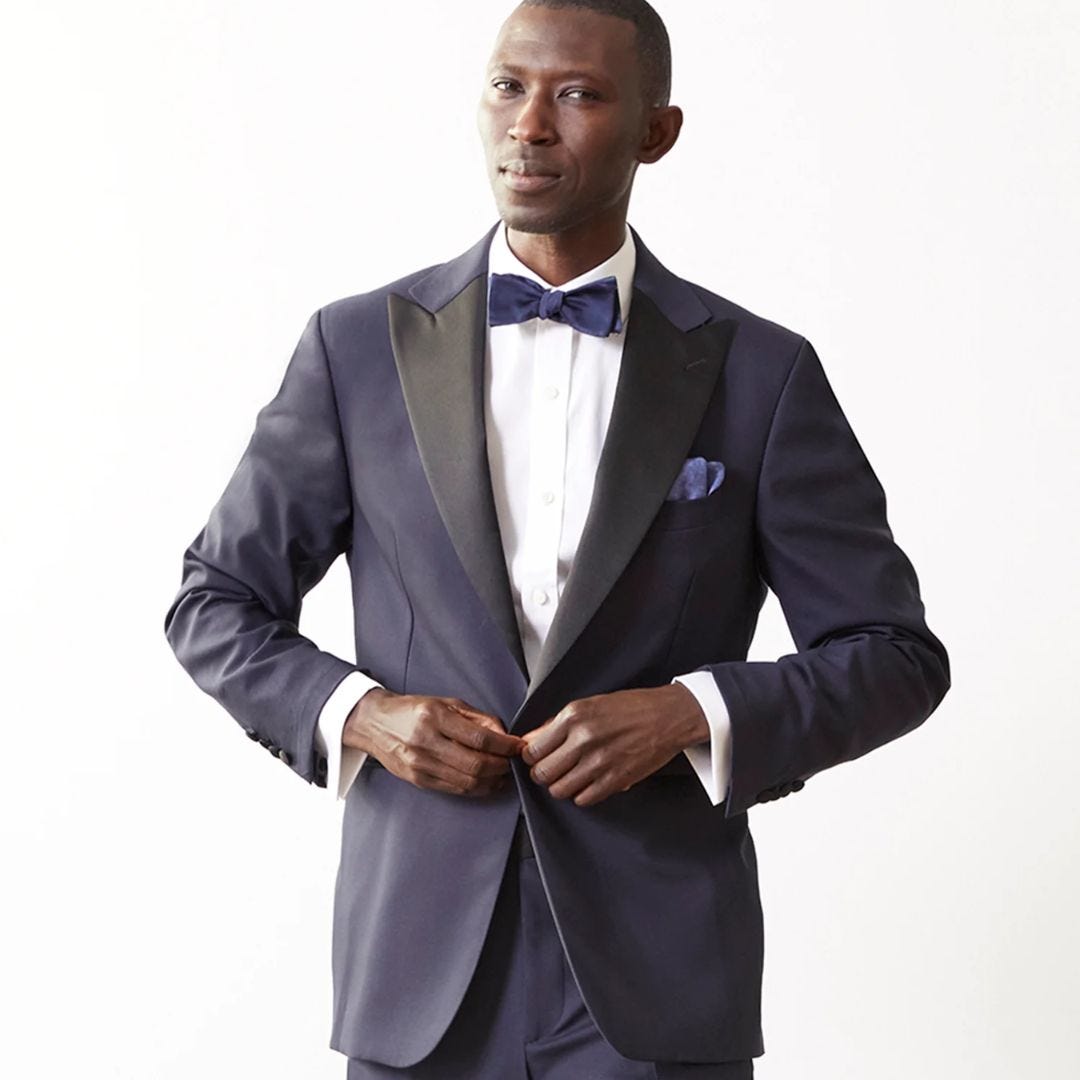 TODD SNYDER MADE IN ITALY PEAK LAPEL TUXEDO JACKET IN NAVY