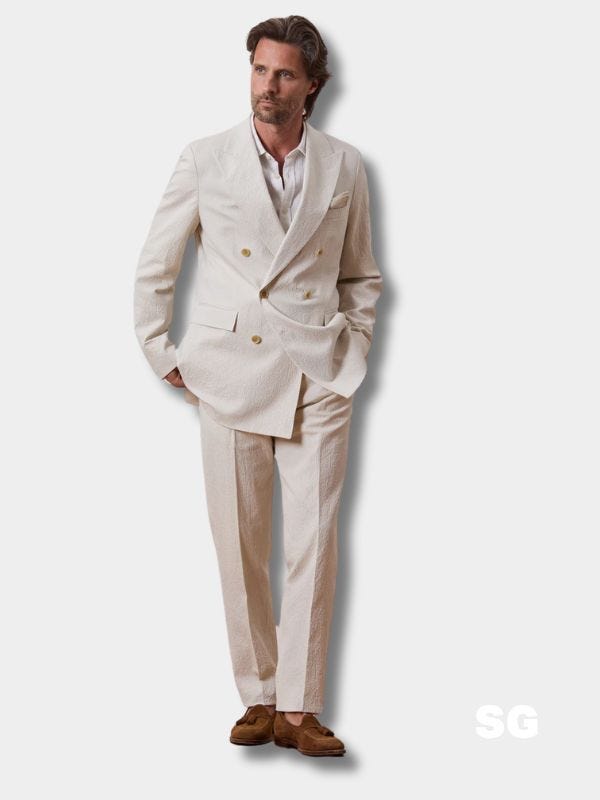 stylish man wearing a men's summer wedding suit