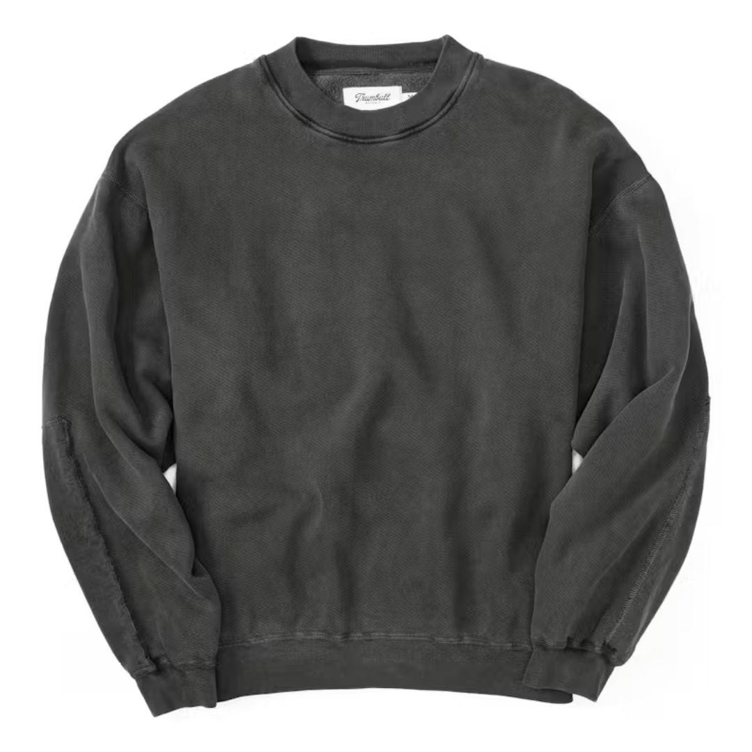 trumbull Vintage Wash Patch Crewneck in Pigment Black