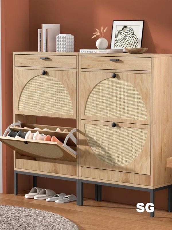 rattan shoe organizer