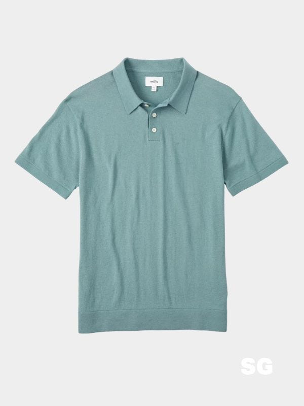 seafoam green knit polo