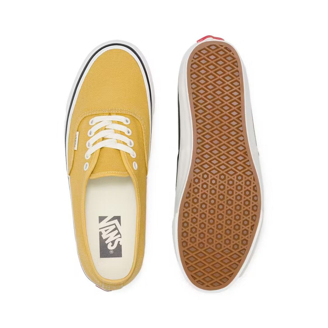 yellow lace-up authentic vans canvas sneakers