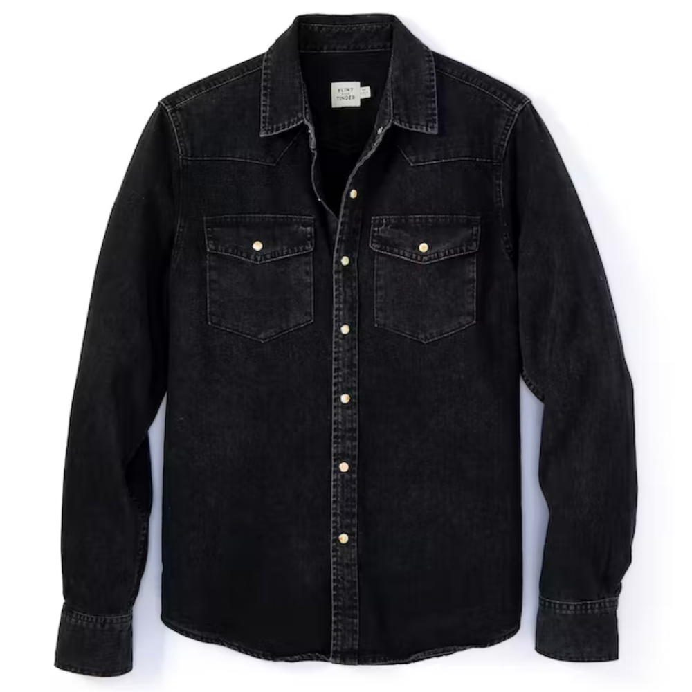 Flint and Tinder Bone Button Western Shirt