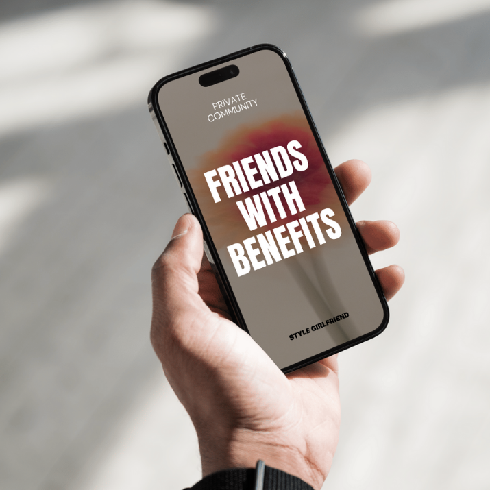 Style Girlfriend Friends With Benefits private community welcome screen on an iphone