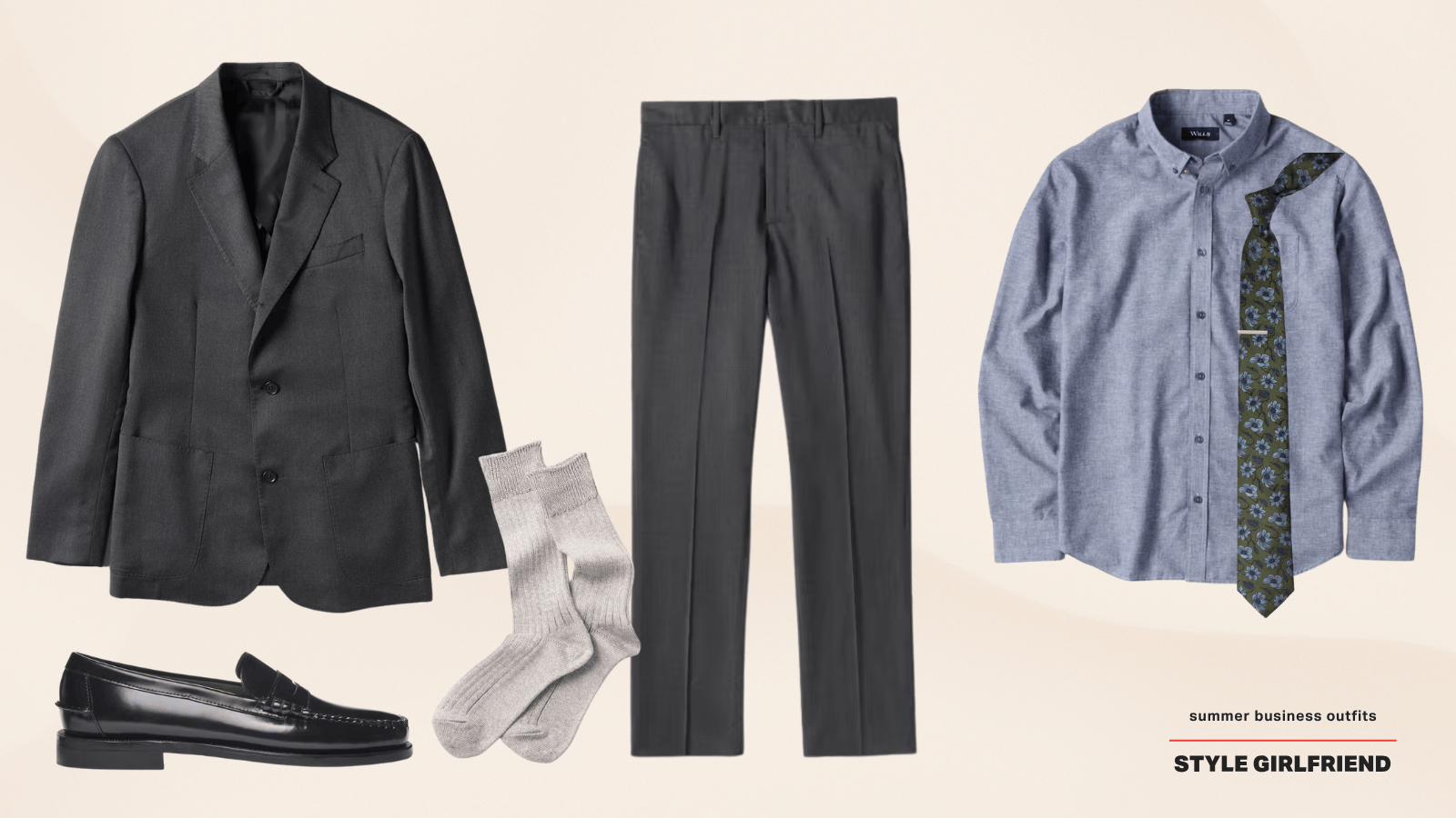 men's summer business casual suit outfit