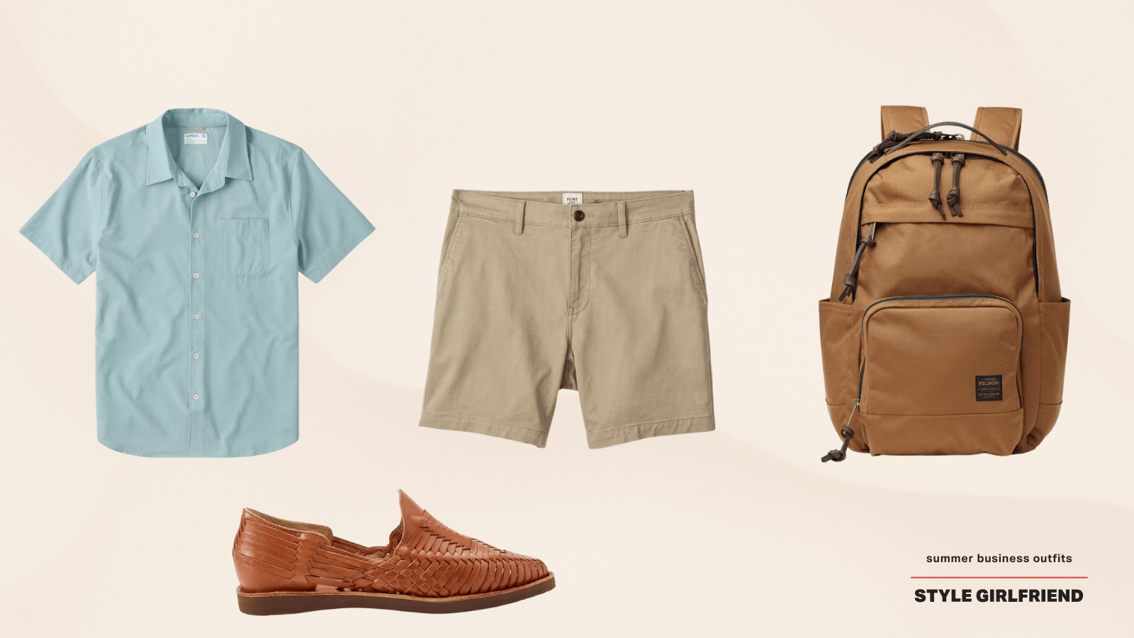 men's summer business casual outfit with a short sleeve button down and shorts